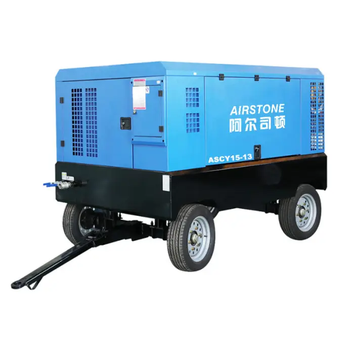 China Supply 185cfm 5m3/min 8bar Small Rotary diesel Screw air Compressor with Wheels for Mining — image 6