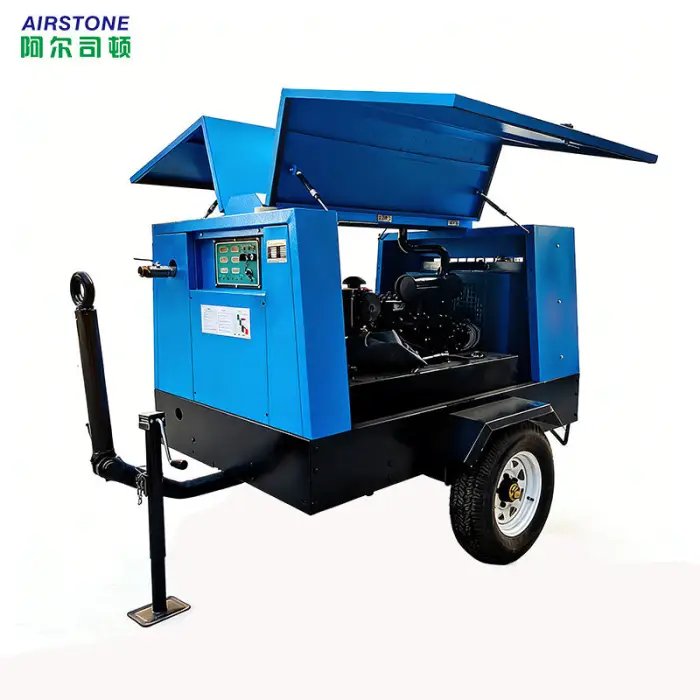Airstone 5m³/min 8bar Diesel Portable Rotary Screw Air Compressor for Construction and Mining — image 4