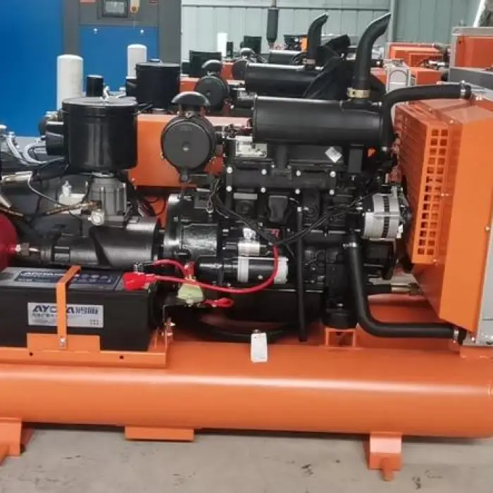 Airstone 185 CFM Heavy Duty Direct Driven Skid Mounted Diesel EnginePortable Screw Air Compressor — image 5