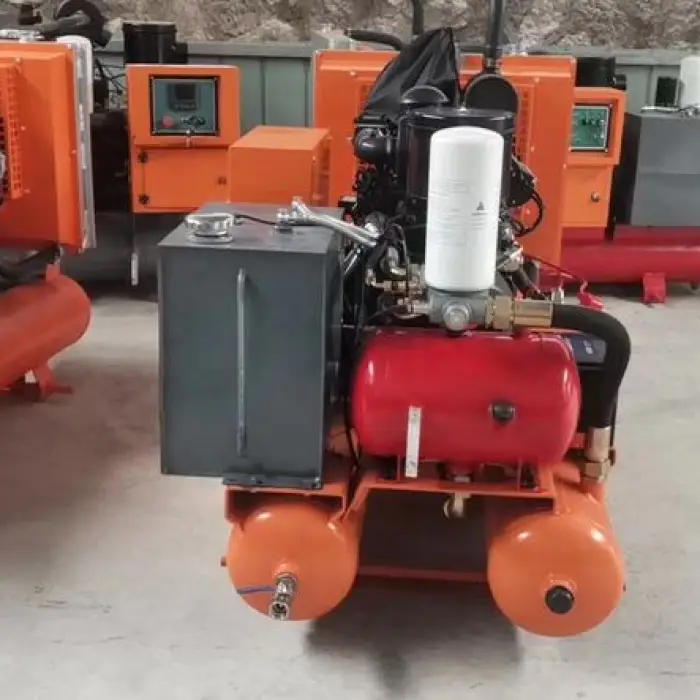 Airstone 185 CFM Heavy Duty Direct Driven Skid Mounted Diesel EnginePortable Screw Air Compressor — image 6