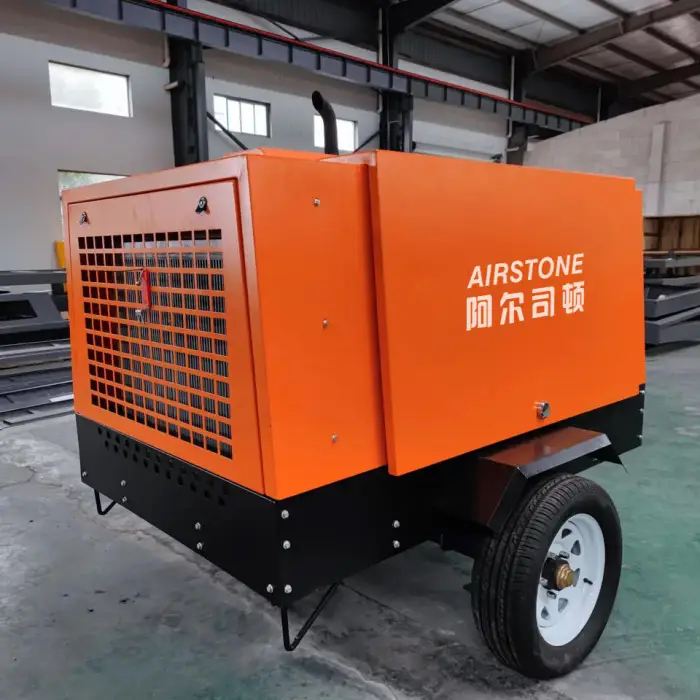 Airstone Portable Mobile Movable Diesel Engine Screw Air Compressor for Mining Industrial Heavy Duty 185 Cfm — image 4