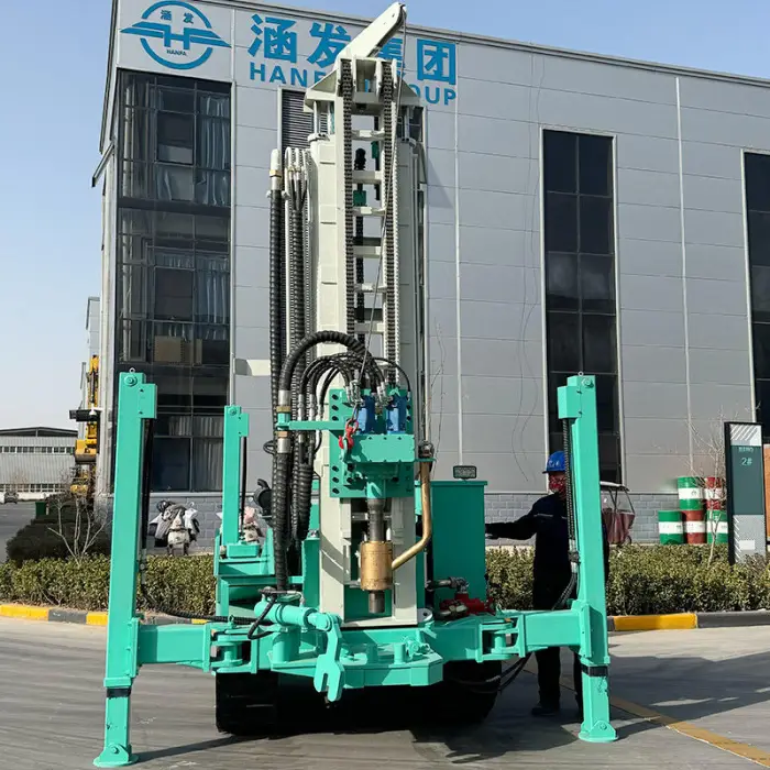 HANFA Factory Hydraulic Drilling Rig 100m 200m 300m 400m Crawler Water Well Drilling Rig for Sale — image 4