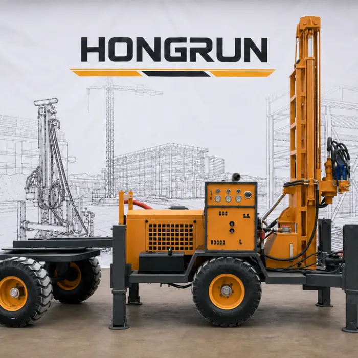 User-friendly 200m Deep Borehole Drilling Rig Portable Rotary Wheel Water Well Rig Fast Drilling Speed Construction Equipment — image 2