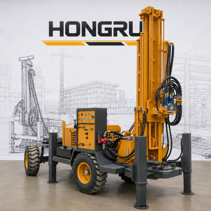 User-friendly 200m Deep Borehole Drilling Rig Portable Rotary Wheel Water Well Rig Fast Drilling Speed Construction Equipment — image 4