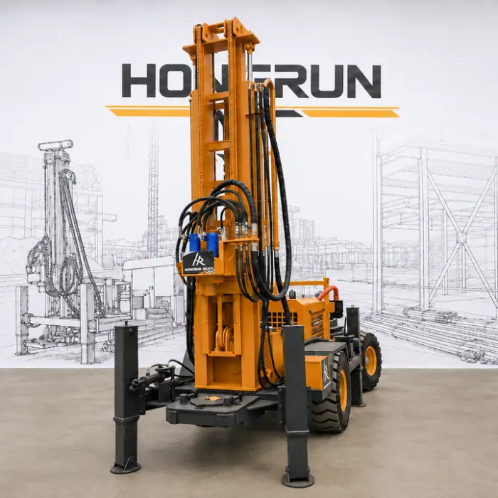 User-friendly 200m Deep Borehole Drilling Rig Portable Rotary Wheel Water Well Rig Fast Drilling Speed Construction Equipment — image 6