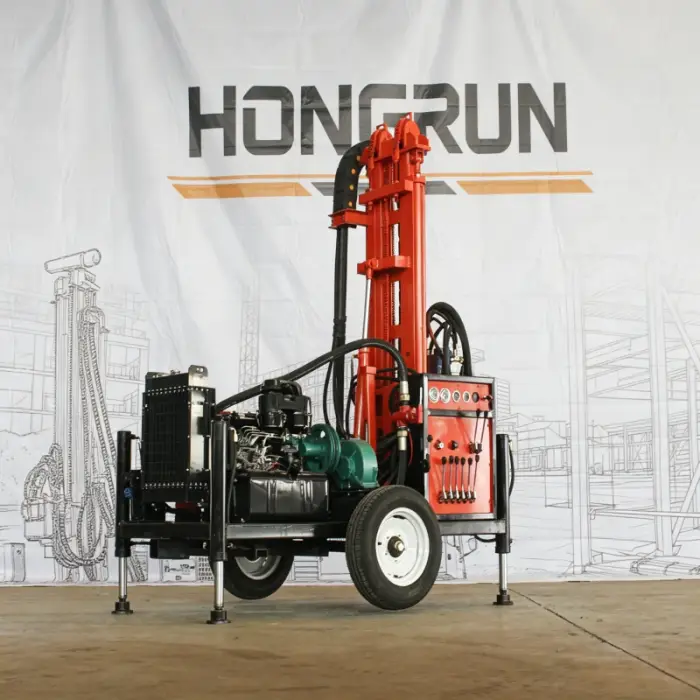 High Efficiency 280M Hydraulic Portable Diesel Powered Mining Construction Water Well Drilling Rig — image 3