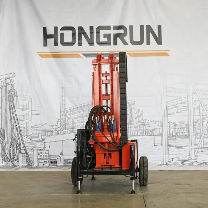 High Efficiency 280M Hydraulic Portable Diesel Powered Mining Construction Water Well Drilling Rig — image 4