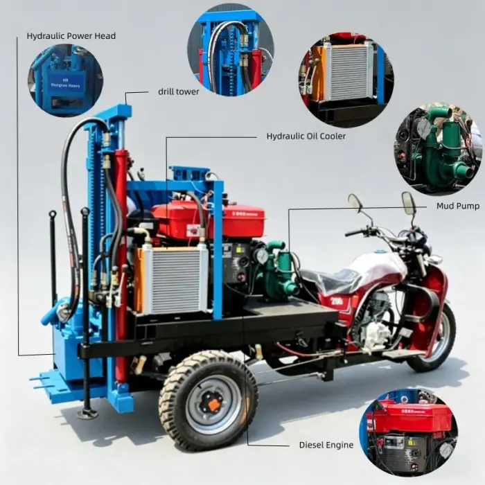 Portable 150m Depth 325mm Diameter Water Well Drilling Rig with Diesel Engine for Home Water Wells and Farm Irrigation — image 5