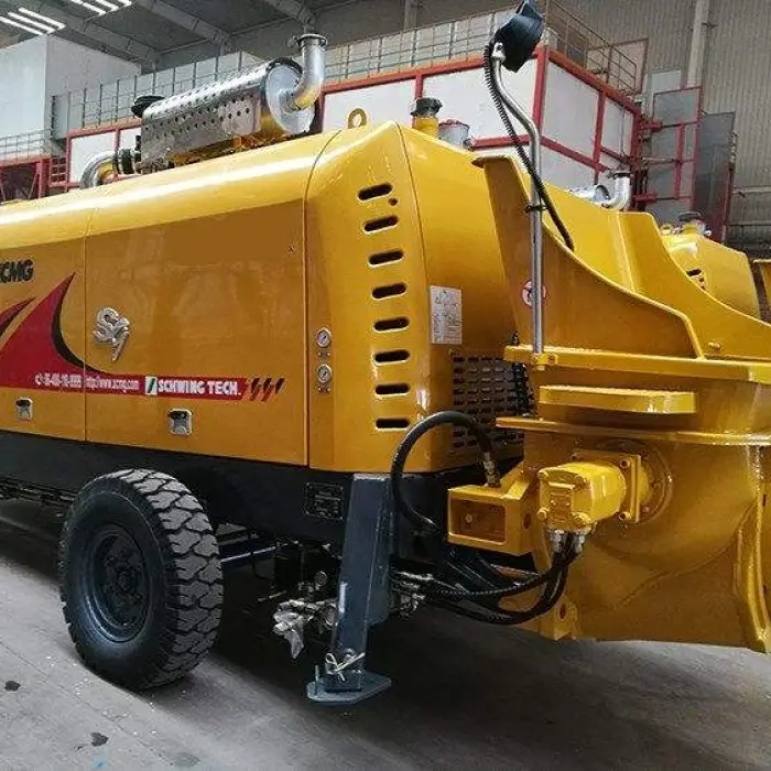 Best Selling XCM G HBT6013V 118kw Trailer Mounted Concrete Mixer Pump Electrical Control with Key Engine Component — image 3