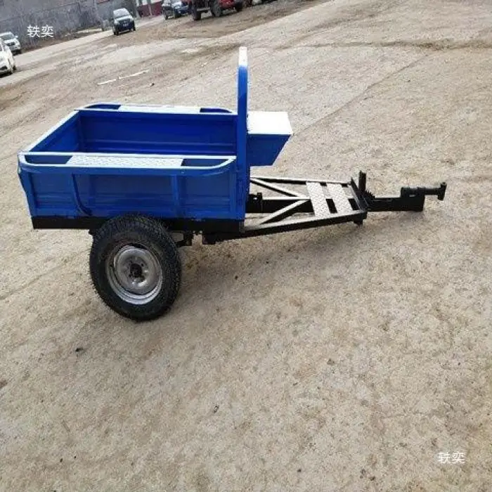 Walking Tractors Farm Dump Farm Equipment Trailers with Power Tiller — image 2