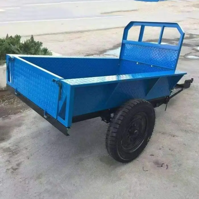 Walking Tractors Farm Dump Farm Equipment Trailers with Power Tiller — image 4