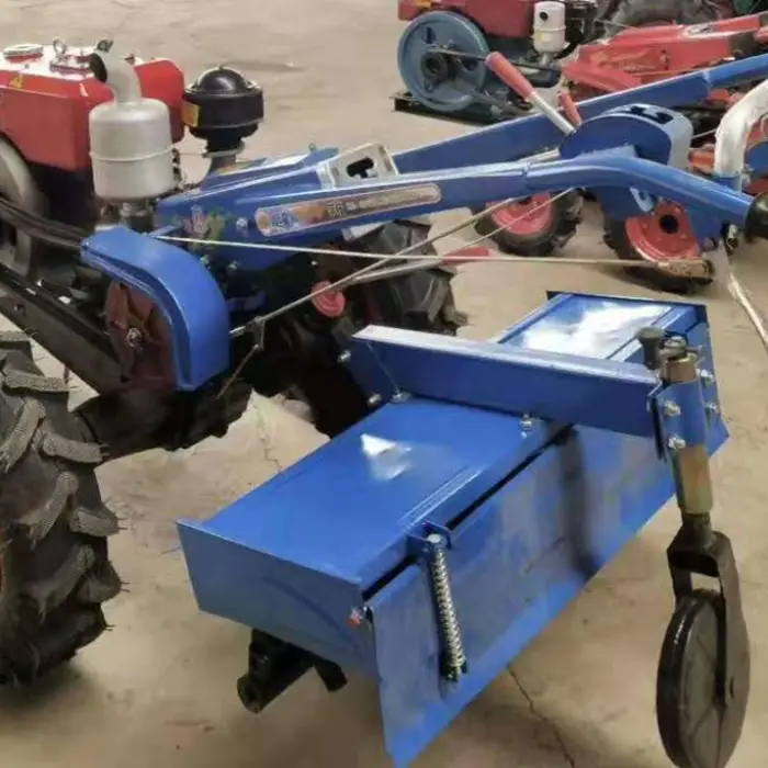 Chinese farming agriculture 90cm width implements rotary tiller rotavator and seat for 2 wheel drive mini power walking tractor — image 4