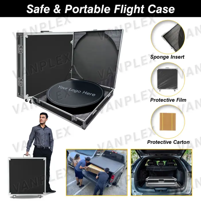 Portable 360 Photo Booth Platform for Parties Weddings Events with Remote Control Rotating Arm and Custom LED Lighting — image 6