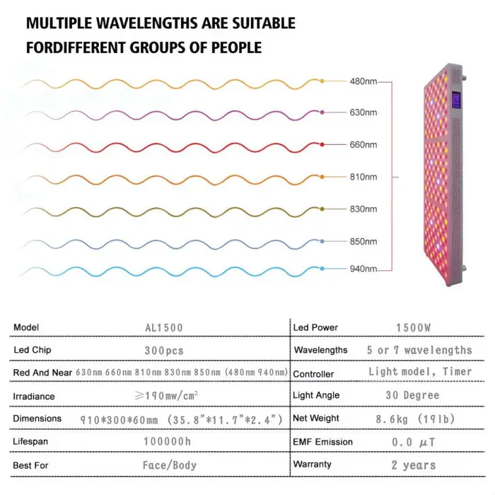 Azure 1500W/1000W Full Body Lamp PDT Machine Touch Screen Standing Infared Device Red Light Therapy Panel OEM ODM Back Pain — image 7