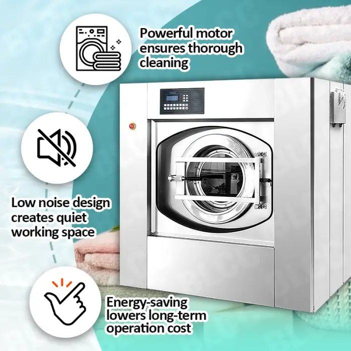 Heavy Duty Industrial Washing Machine 50KG 70KG 100KG 150KG Capacity Automatic Extractor for Hotel/Laundry Business — image 3
