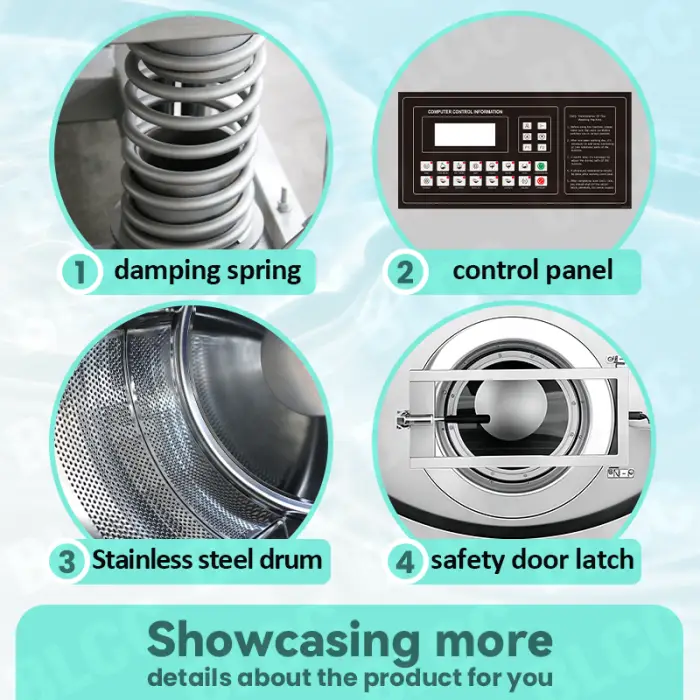 Heavy Duty Industrial Washing Machine 50KG 70KG 100KG 150KG Capacity Automatic Extractor for Hotel/Laundry Business — image 6