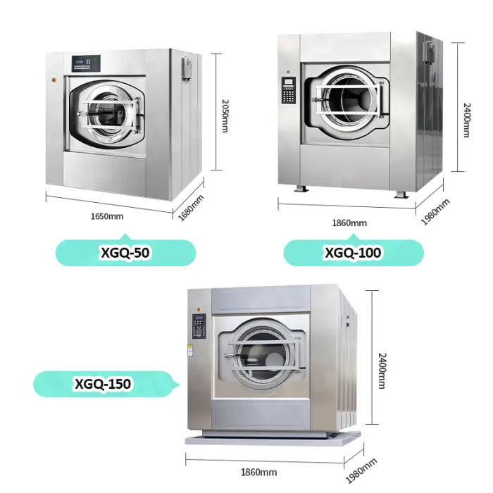 Heavy Duty Industrial Washing Machine 50KG 70KG 100KG 150KG Capacity Automatic Extractor for Hotel/Laundry Business — image 7