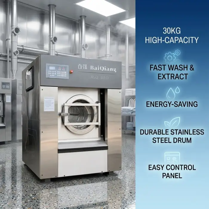 Stainless Steel Industrial Washing Machine Parts Commercial Global Laundry System Equipment for Hotels — image 3