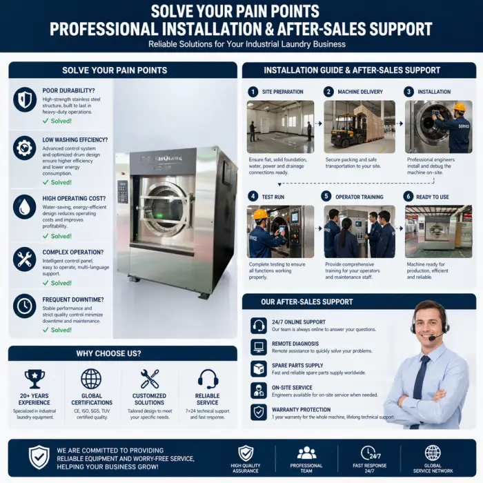 High Quality Commercial Laundry Equipment Automatic Hotel Washing Machines and Dryer for Laundry Lavadora Con Secadora — image 4