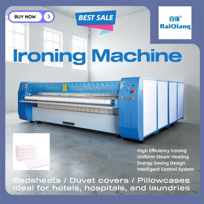Hot Selling Combination Wrought Iron Bed Sheet Ironing Machine Steam Heating Industrial Laundry Flatwork Ironer Hotel Linen — image 3