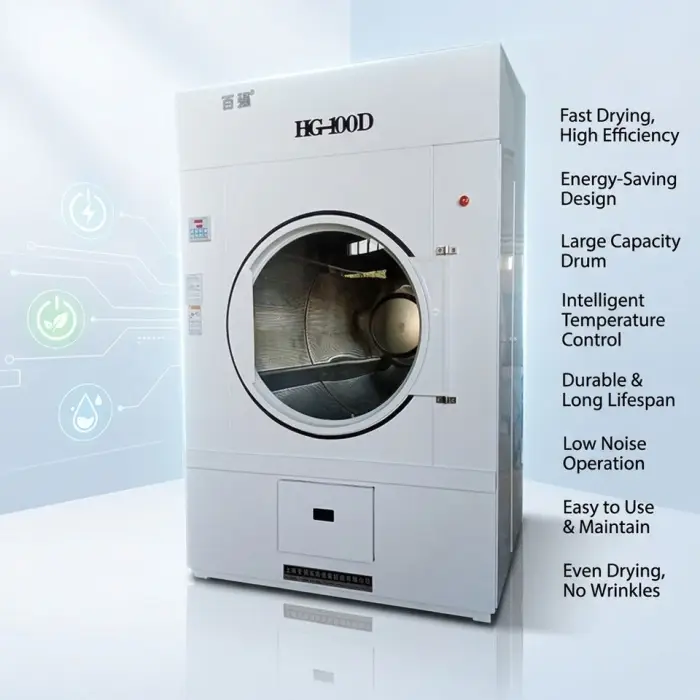 Manufacturer Large Capacity Fully Automatic Tumble Dryer Front Loading Rack Drying Machine Laundry Mangle for Sale — image 3