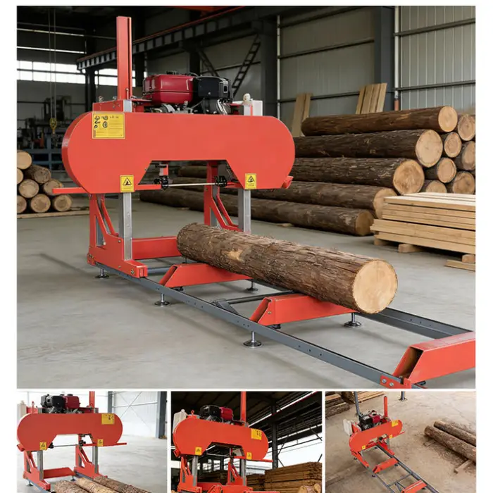 Woer Mini Portable Sawmill Bandsaw Woodworking Machine Small Horizontal Wood Cutting Electric Gasoline Timber Log Mill — image 6