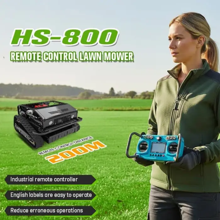 CE Certified New Design Cutting Width 800mm Self-Propelled Crawler Design Intelligent Remote Control Lawn Mowing Robot — image 5