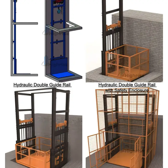 Industrial Guide Rail Hydraulic Cargo Lift Elevator Small Warehouse Freight Elevator Vertical Goods Lift — image 3