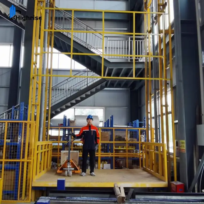 Industrial Guide Rail Hydraulic Cargo Lift Elevator Small Warehouse Freight Elevator Vertical Goods Lift — image 6