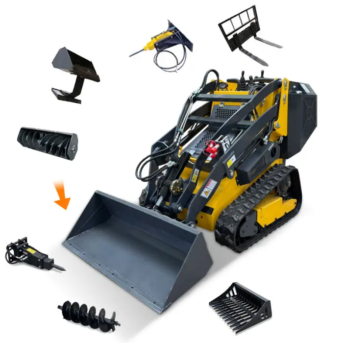 Mini Crawler Compact Loader China High Quality JT450 Euro 5 Mini Skid Steer Loader With Attachment for Farm Use — image 3