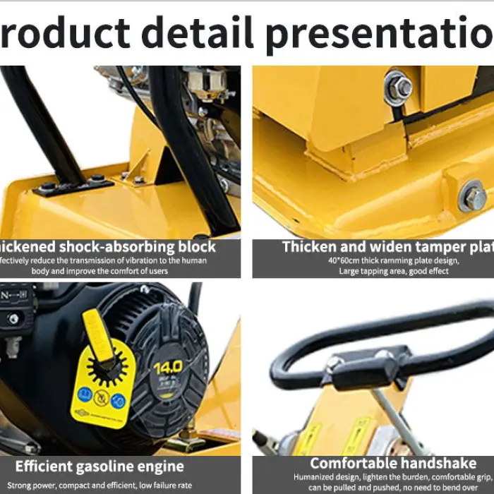 Reversible Double Ways Electric/Diesel Vibratory Plate Compactor 6.5HP Motor High Load Moment — image 4