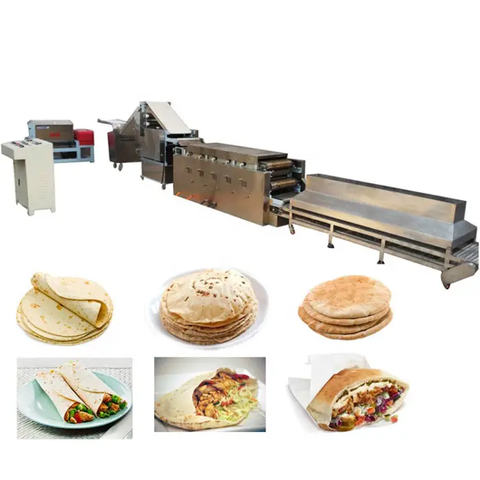 Fully Automatic Dough Roller Sheeter Pita Roti Lavash Tortilla Pizza with Multifunctional Forming Iraqi Samoon Making Machine — image 4