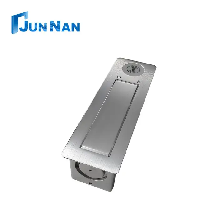 Wireless Charging Aluminum Alloy Tabletop Power Socket Outlet Electric One-click Flip Power Strip Design Rotary Power Socket — image 6