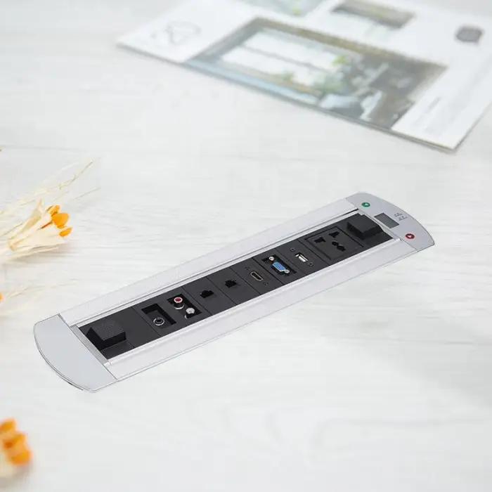 Customizable Socket Modules Flip up Rotation Desktop Socket Used in Conference Rooms and Offices Multimedia Integrated Socket — image 4