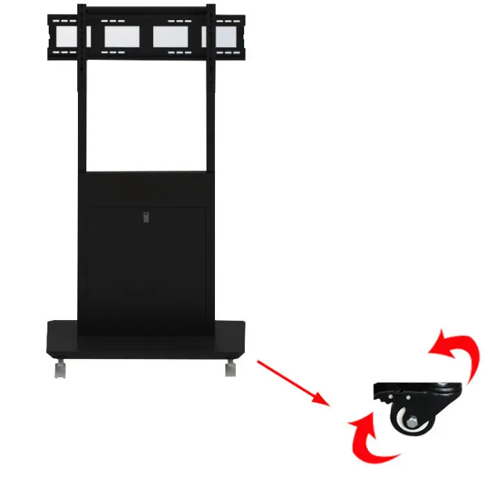 32-65Inch Steel Mobile TV Stand Height Adjustable Heavy Duty Floor Stand Mobile TV Cart with Wheels for Conference Room — image 4