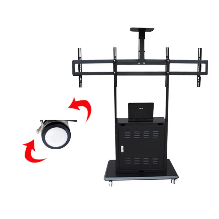 32-60Inch All-In-One Touch Tablet Audio Conference System Multi-Functional Double Screen TV Cabinet Mobile Tv Cart — image 4