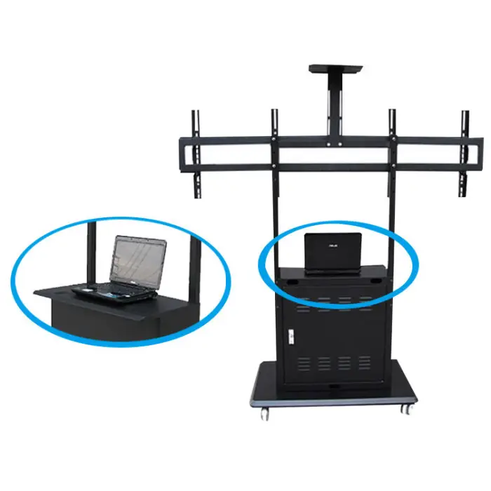 32-60Inch All-In-One Touch Tablet Audio Conference System Multi-Functional Double Screen TV Cabinet Mobile Tv Cart — image 5