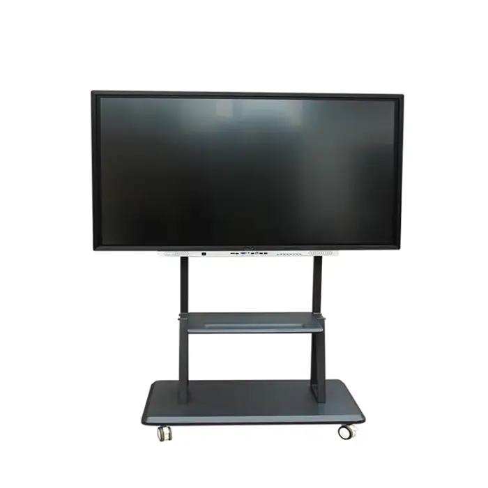 Factory Hot Selling Tilt Height Adjustable Mobile Metal Steel Lift Mobile TV Cart 360 Degree Cart TV Trolly — image 2