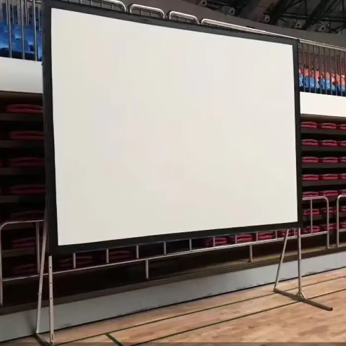 Durable Lightweight 16:9 Projector Screen Stand Fast Fold Feature Matte Finish Electric Frame PVC Polyester for Home Theater — image 2