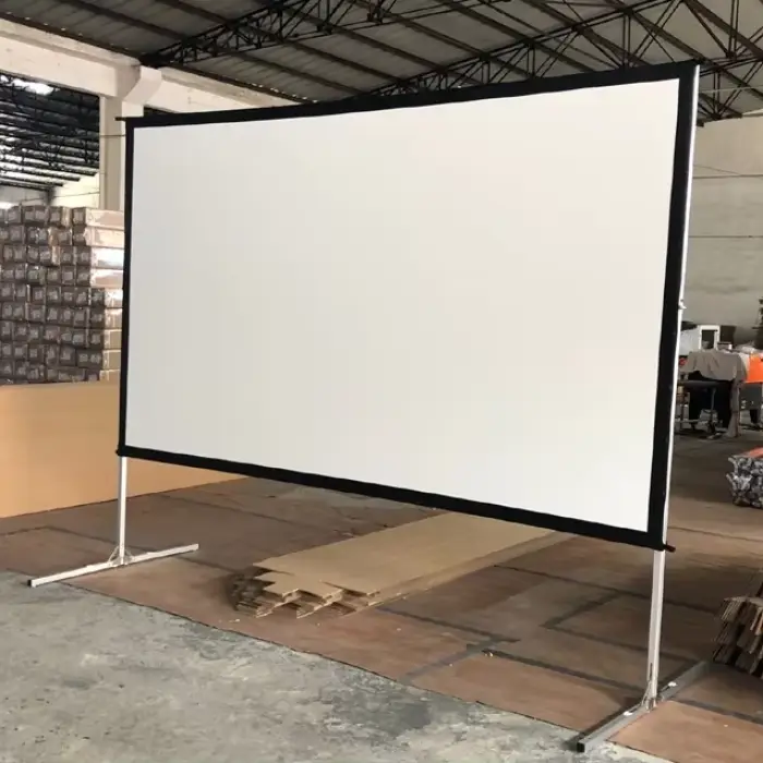 Durable Lightweight 16:9 Projector Screen Stand Fast Fold Feature Matte Finish Electric Frame PVC Polyester for Home Theater — image 3