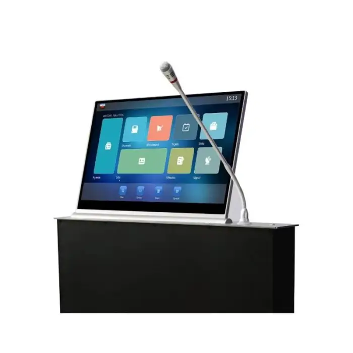 15.6 Inch Professional Computer Motorized Pop up LCD Lift Hidden Desk LCD Monitor Lift for Paperless Conference System — image 2