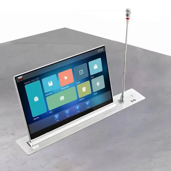 15.6 Inch Professional Computer Motorized Pop up LCD Lift Hidden Desk LCD Monitor Lift for Paperless Conference System — image 5