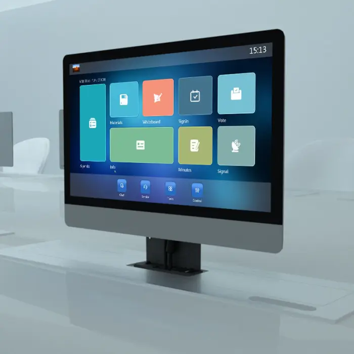 15.6 Inch Pop up Lcd Lift Table Motorized Monitor Lift Meeting Room Motorized Computer Paperless Video Conference System — image 5