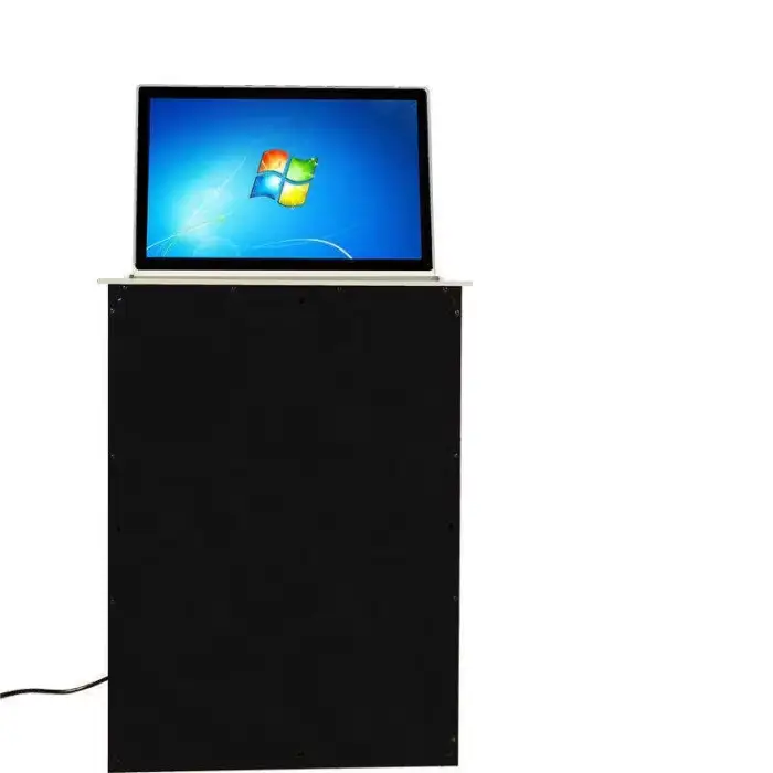 Smart Electric Lcd Screen Table Hidden Desk Monitor LCD Lift Pop-up Motorized Monitor Lift Paperless Conference System — image 2