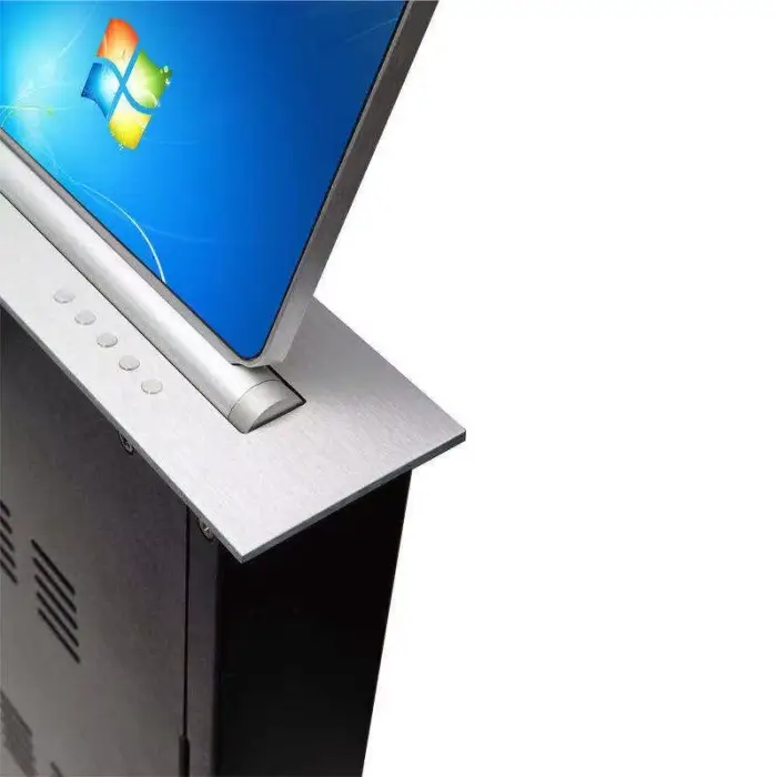 Smart Electric Lcd Screen Table Hidden Desk Monitor LCD Lift Pop-up Motorized Monitor Lift Paperless Conference System — image 4