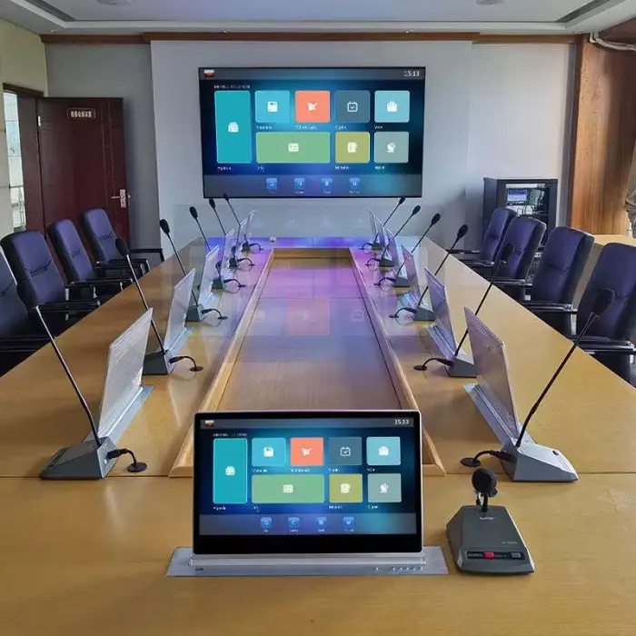 15.6 Inch Smart Paperless Conference System Touch Screen Meeting Room Electric Motorized Pop LCD Monitor Lift — image 3