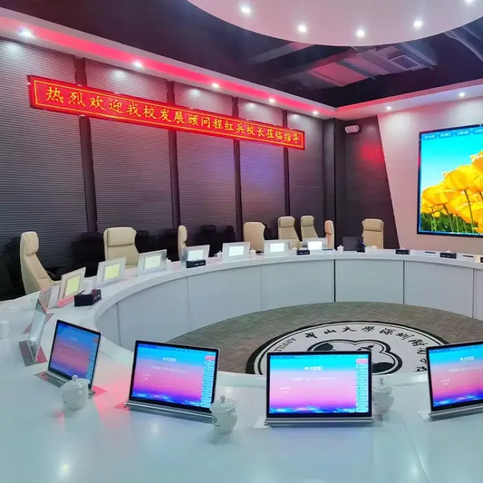 15.6 Inch Smart Paperless Conference System Touch Screen Meeting Room Electric Motorized Pop LCD Monitor Lift — image 4