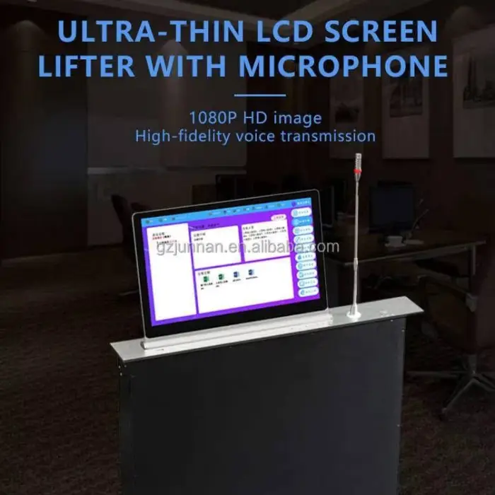 15.6 Inch Motorized Paperless Interactive Monitor Lift LCD Monitor Lift Paperless Conference System for Conference Room — image 6