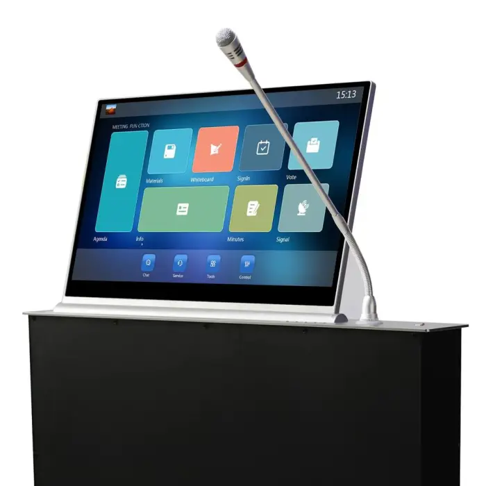 15.6 Inch Ultralight Motorized LCD Lift Mechanism Paperless Conference System for Conference Room LCD Motorized Monitor Lift — image 3