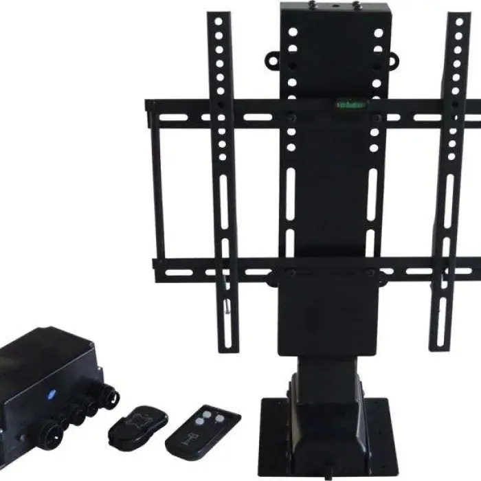 Tv Lift Cabinet Electric Motorized TV Lift Stand Swivel Vertical Height Adjustable with Remote Control Steel — image 2